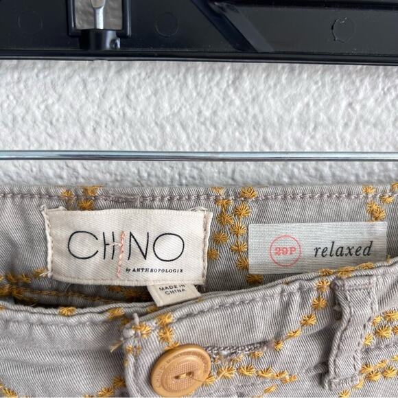 Chino by Anthropologie Relaxed Circle-Embroidered Chino Pants - Picture 3 of 13